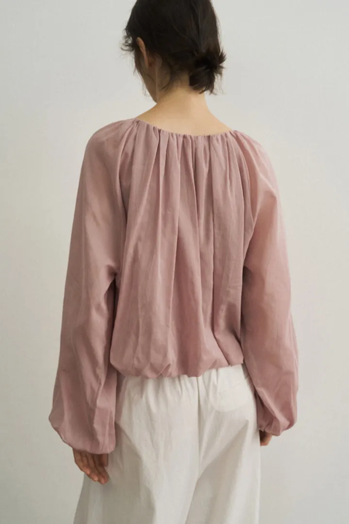 100% cotton semi-sheer blouse | 4 color