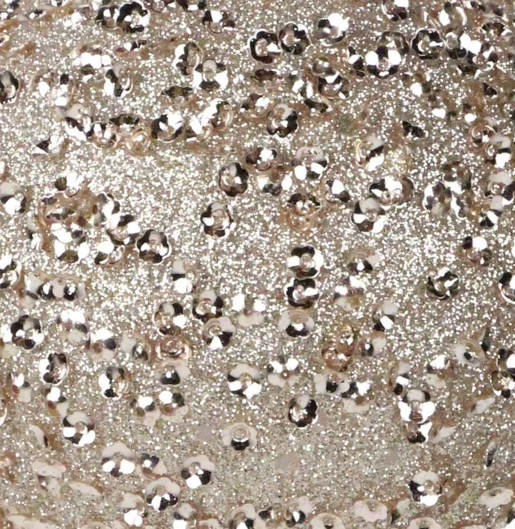 100MM Taupe Sequin Glitter Plastic Ornament