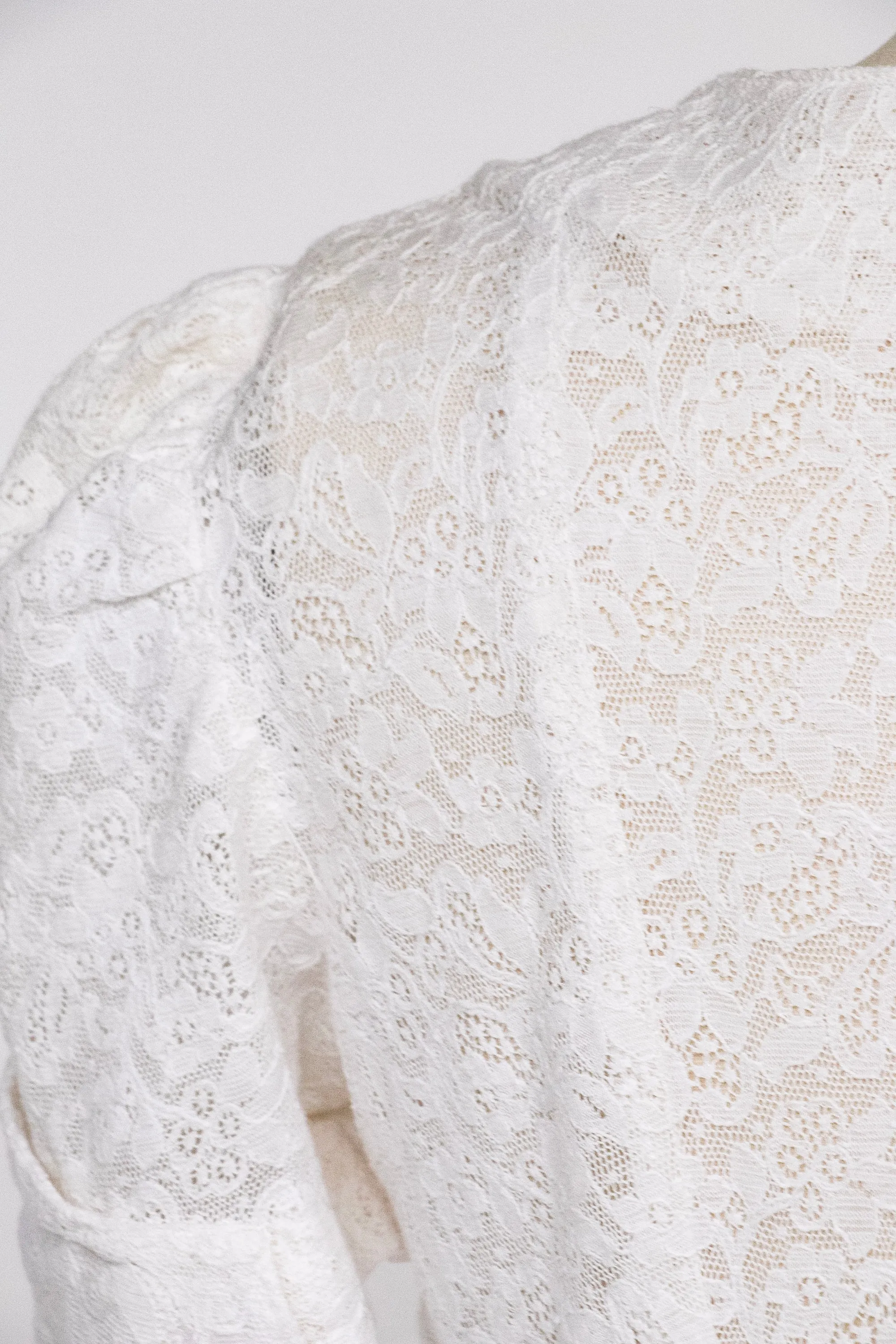 1940s Dress Lace Full Skirt Sheer XS