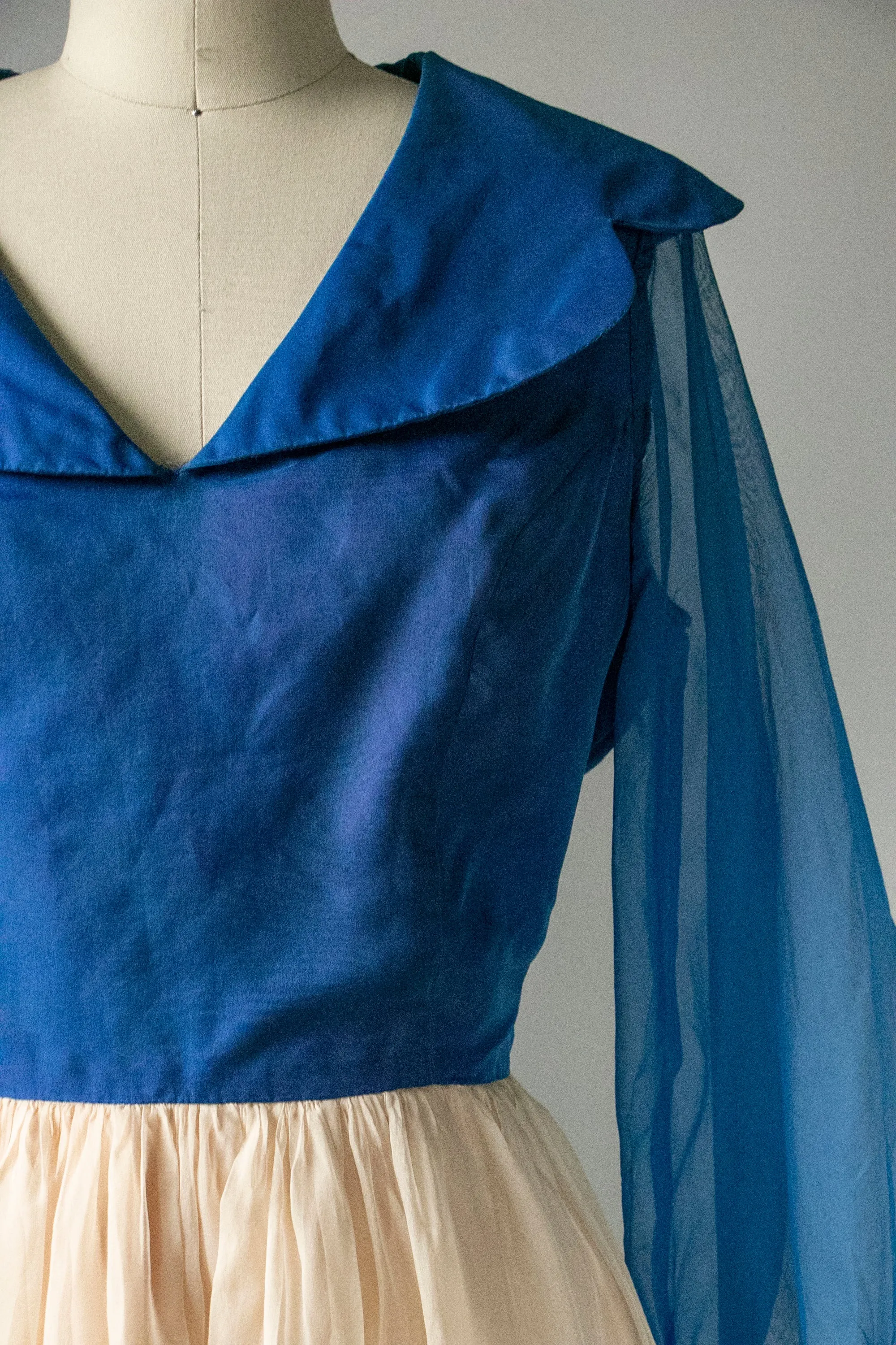 1960s Dress Silk Chiffon Maxi Gown M