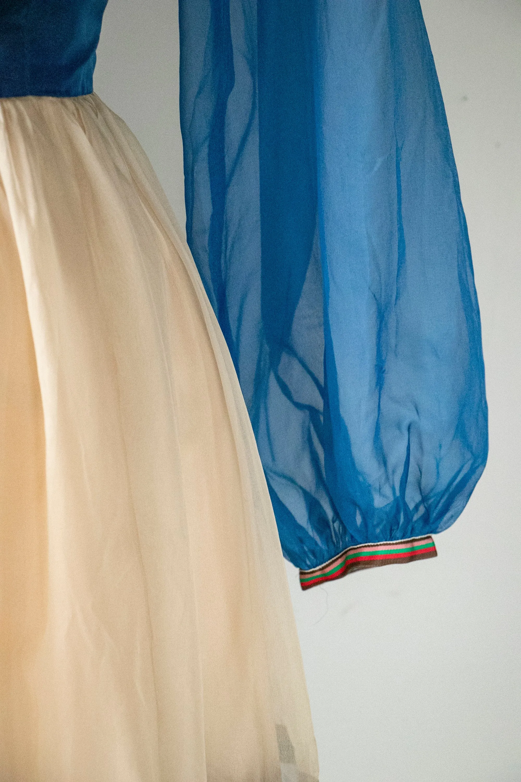 1960s Dress Silk Chiffon Maxi Gown M