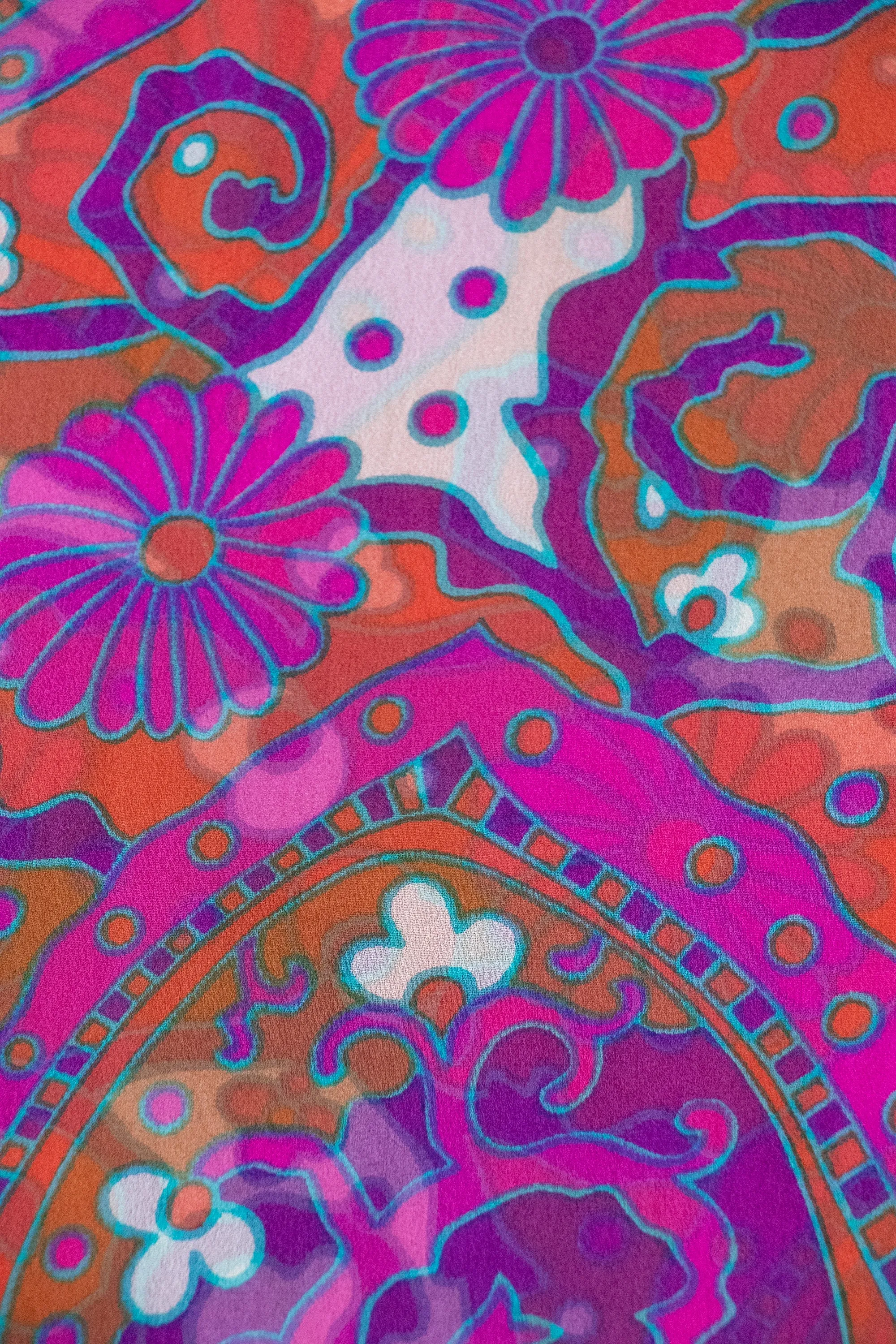 1970s Silk Chiffon Sheer Scarf Burmel Deadstock