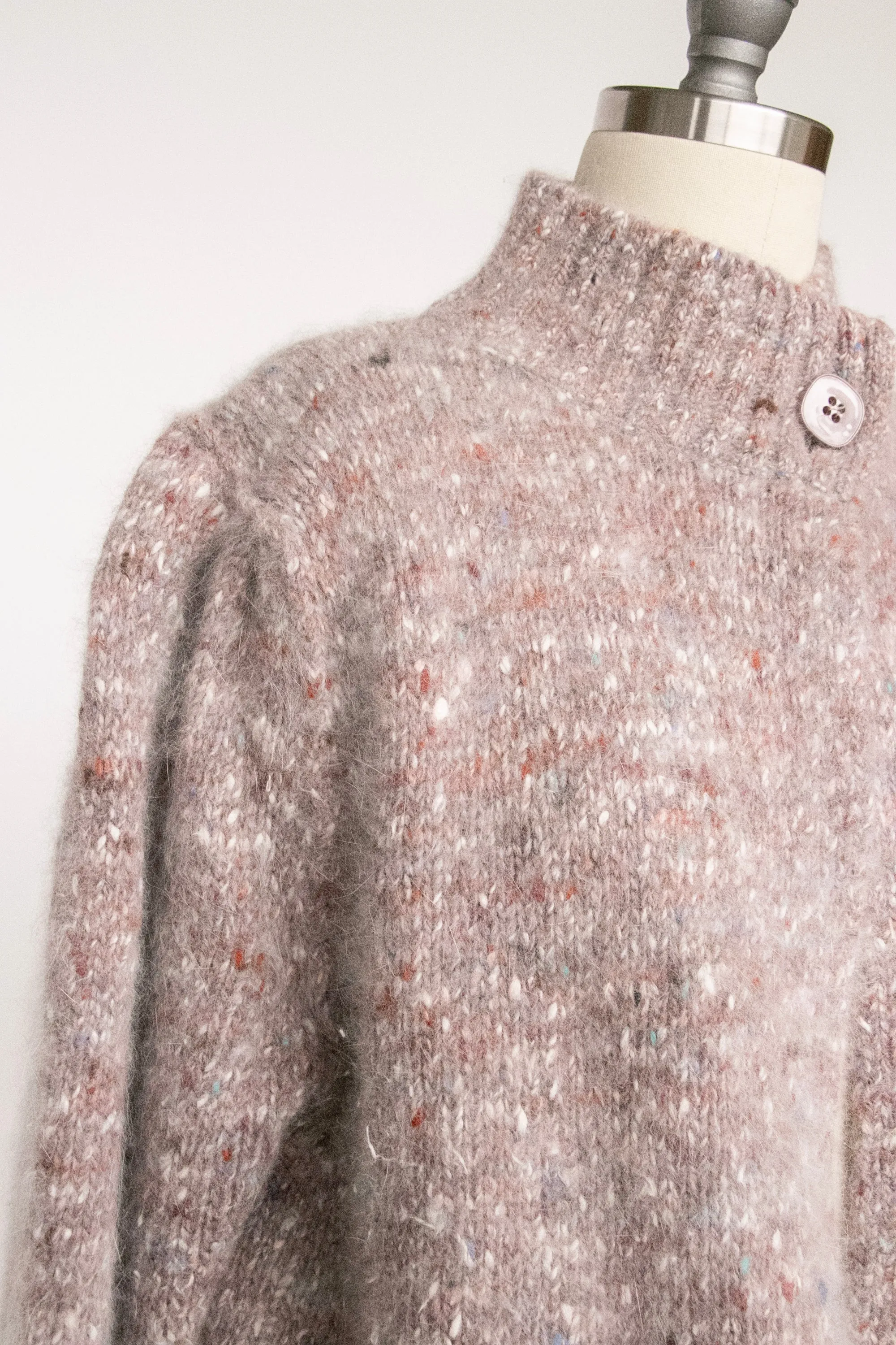 1980s Cardigan Sweater Wool Wool Fleck M