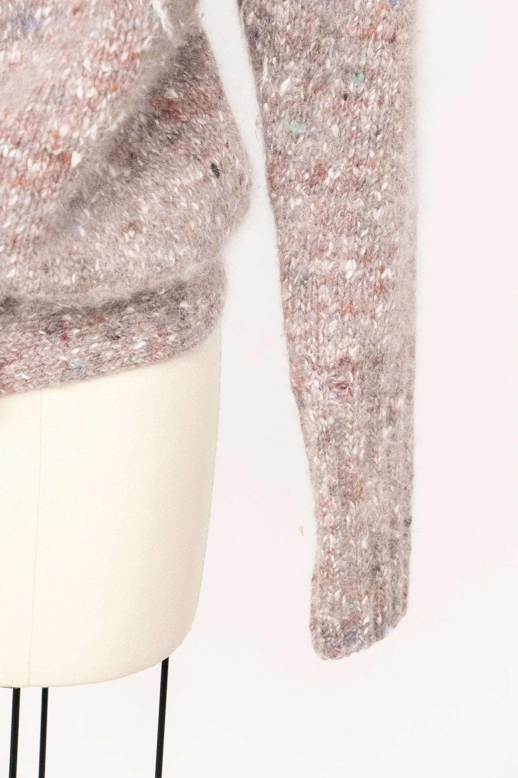1980s Cardigan Sweater Wool Wool Fleck M
