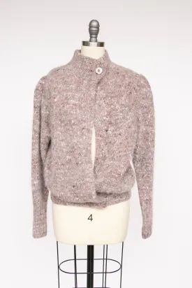 1980s Cardigan Sweater Wool Wool Fleck M