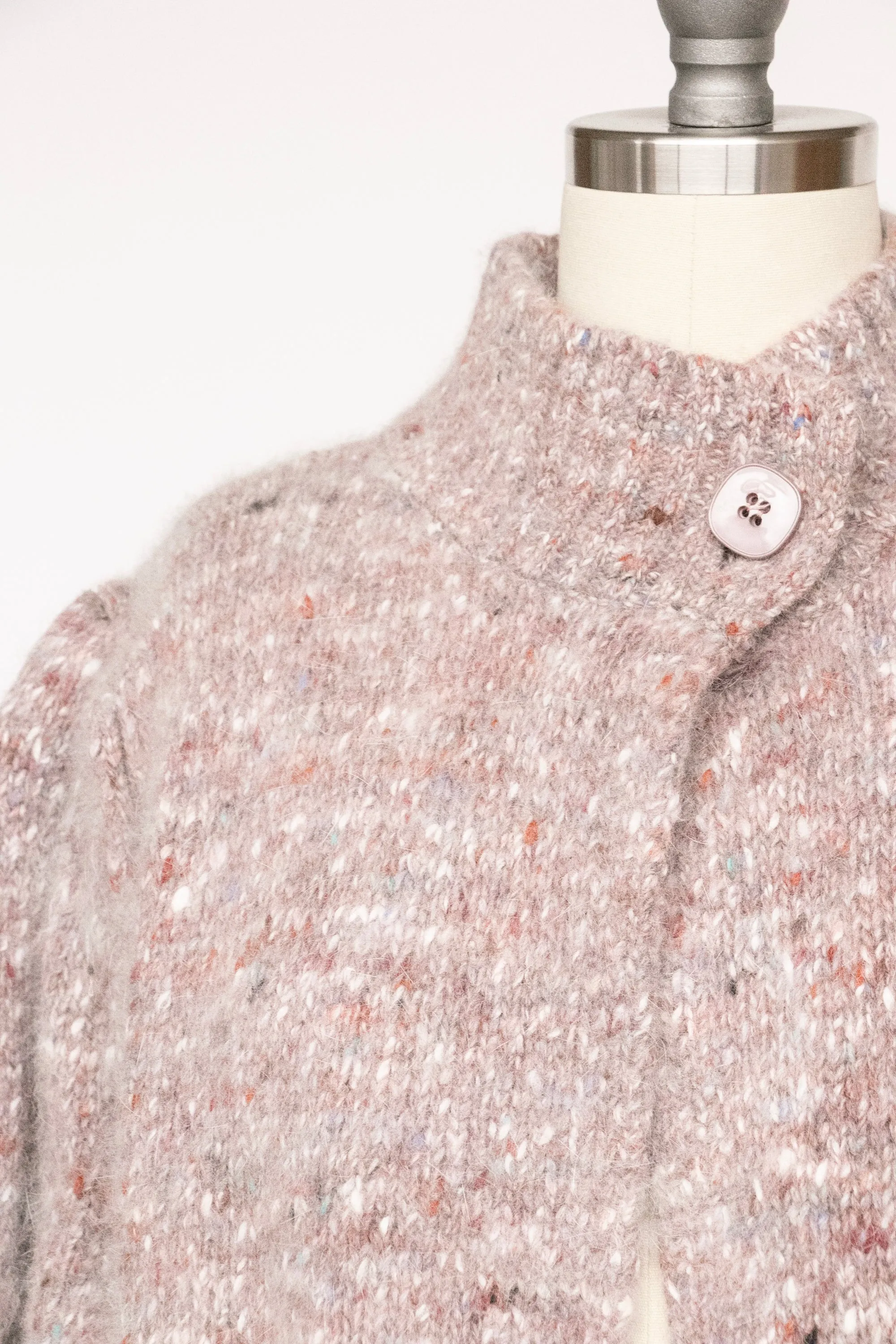 1980s Cardigan Sweater Wool Wool Fleck M