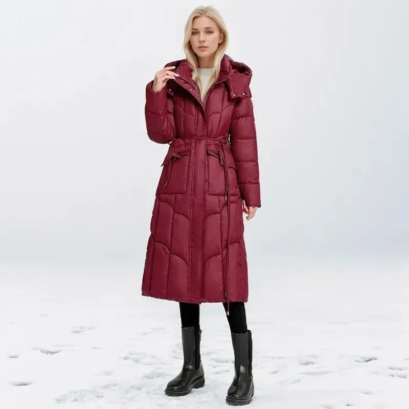 2024 neue Winter Frauen lange Parkas Taschen dicke warme Kapuze Daunen Baumwoll mantel weibliche lose Puffer Jacken wind dichten Schnee mantel