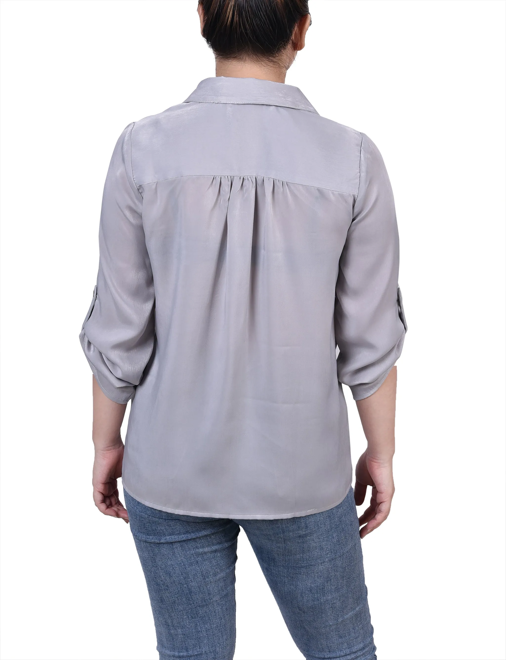 3/4 Sleeve Satin Blouse