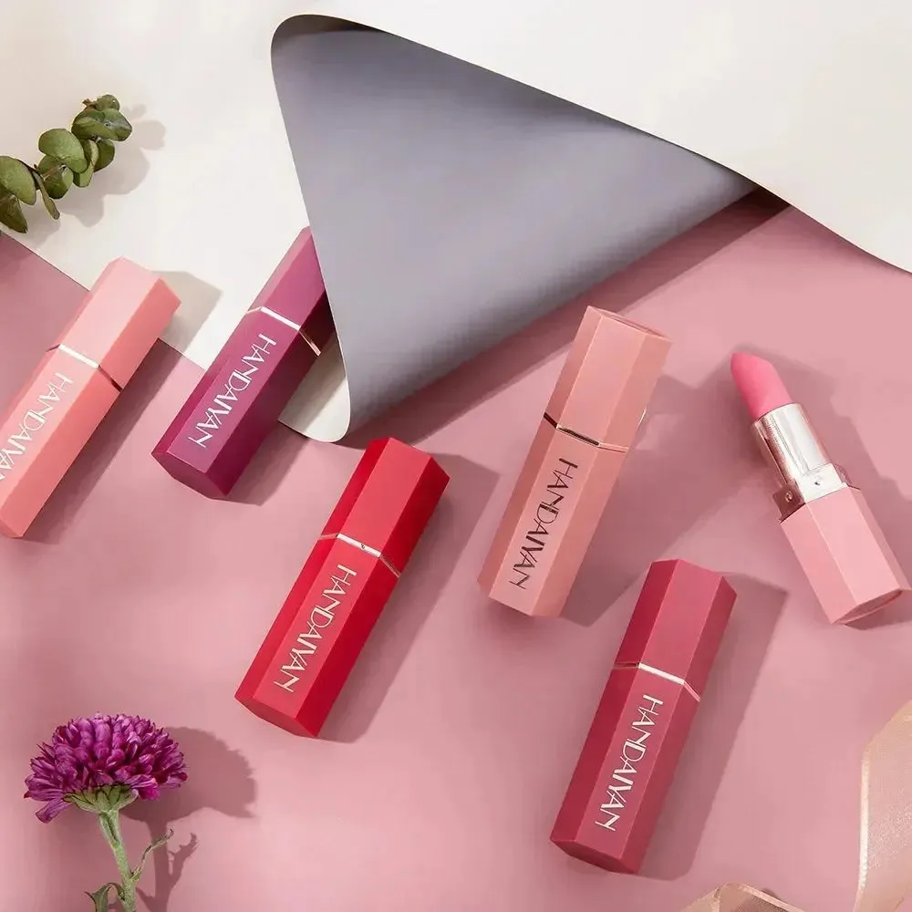 6-Color Matte Lipstick Set - Waterproof Beauty Lip Gloss
