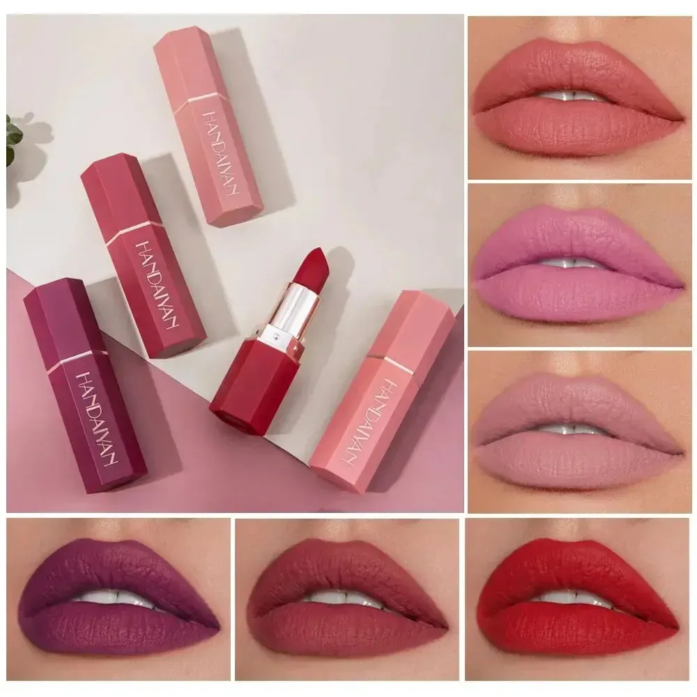 6-Color Matte Lipstick Set - Waterproof Beauty Lip Gloss