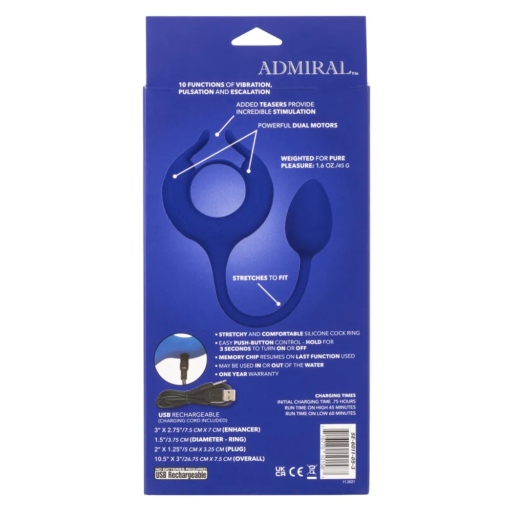 Admiral Plug & Play Vibrating Weighted Cock Ring & Anal Plug