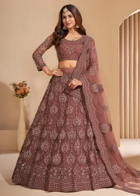 Adorning Brown Designer Bridesmaids Wedding Lehenga Choli