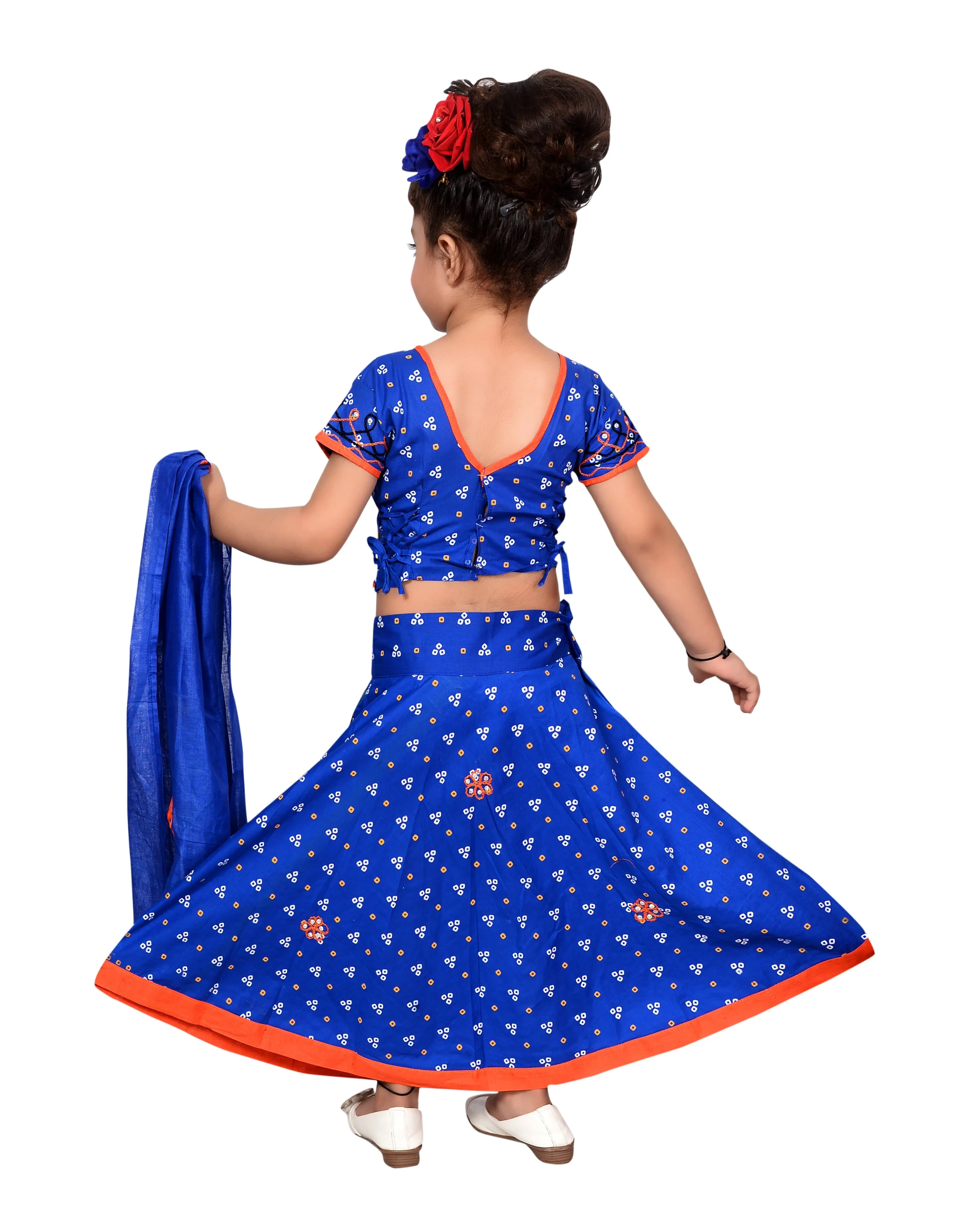 Ahhaaaa Girls Cotton Lehenga Choli-Chania Choli with Dupatta Set
