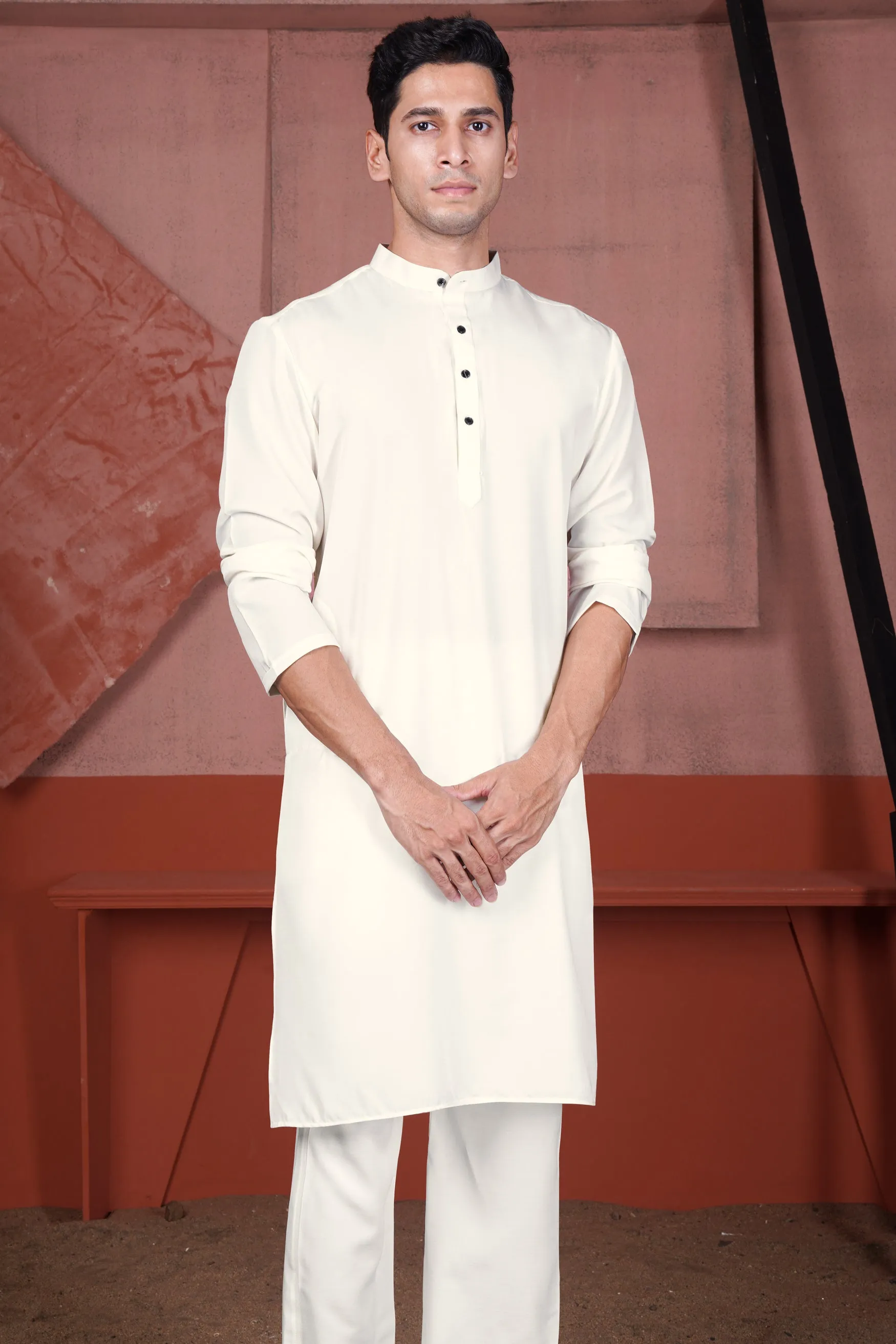 Albescent Cream Viscose Kurta