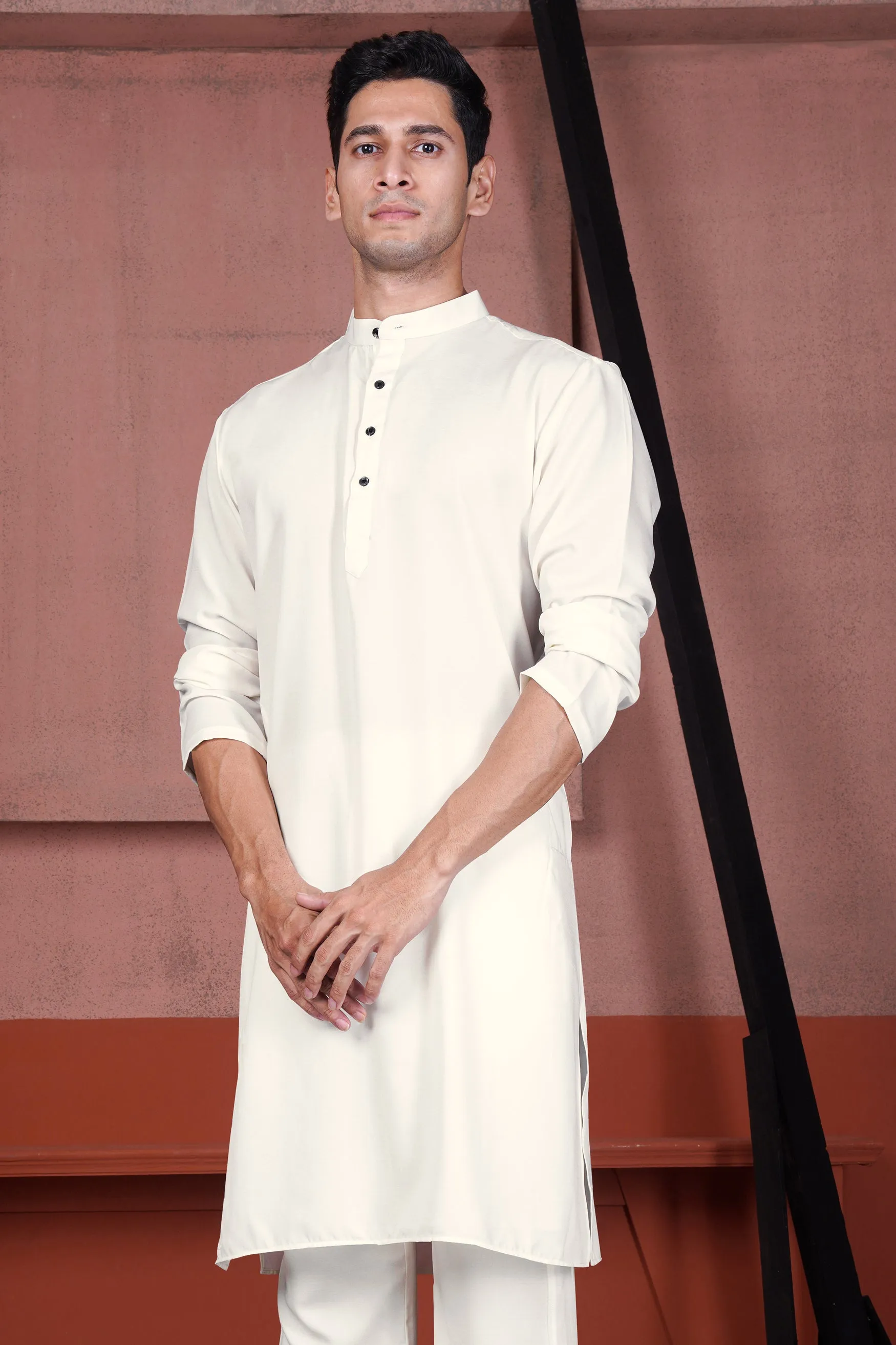 Albescent Cream Viscose Kurta