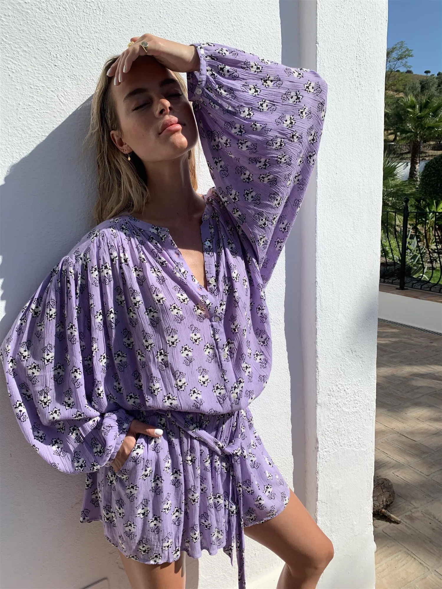 Alby Blouse Purple Floral
