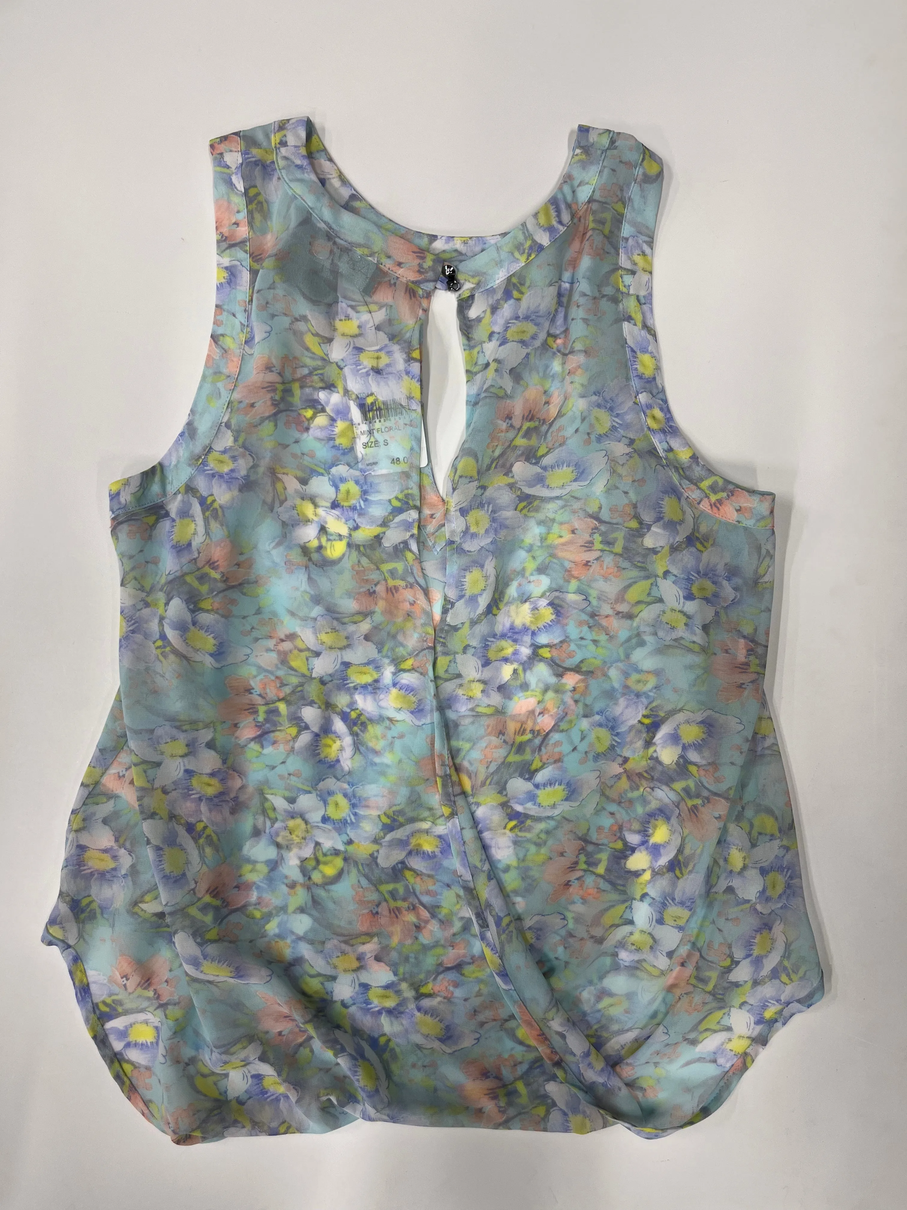 Astr The Label Sheer Sleeveless Blouse Floral NWT Size S