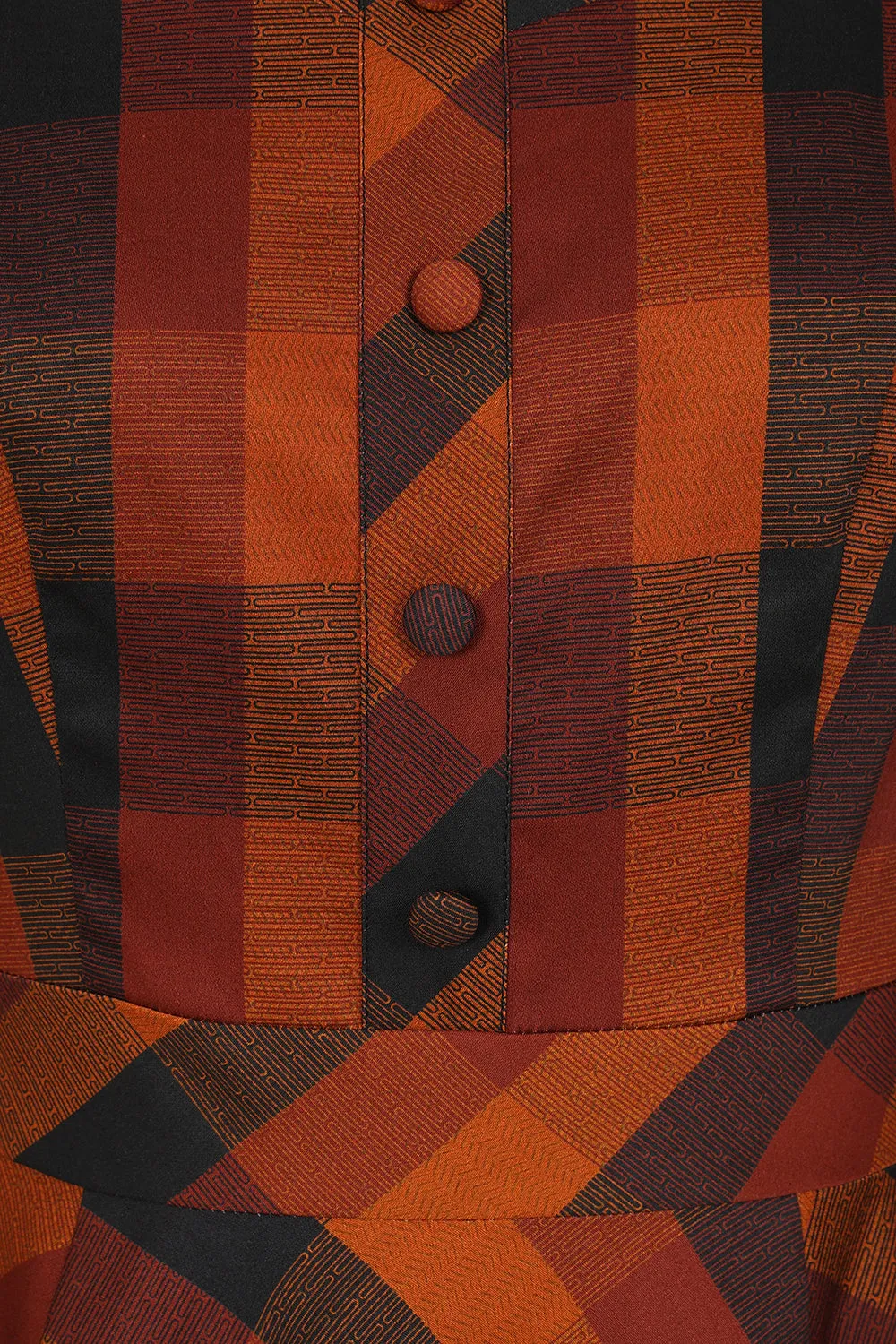 Autumn Rust Plaid Caitlin Dress by Hearts & Roses London