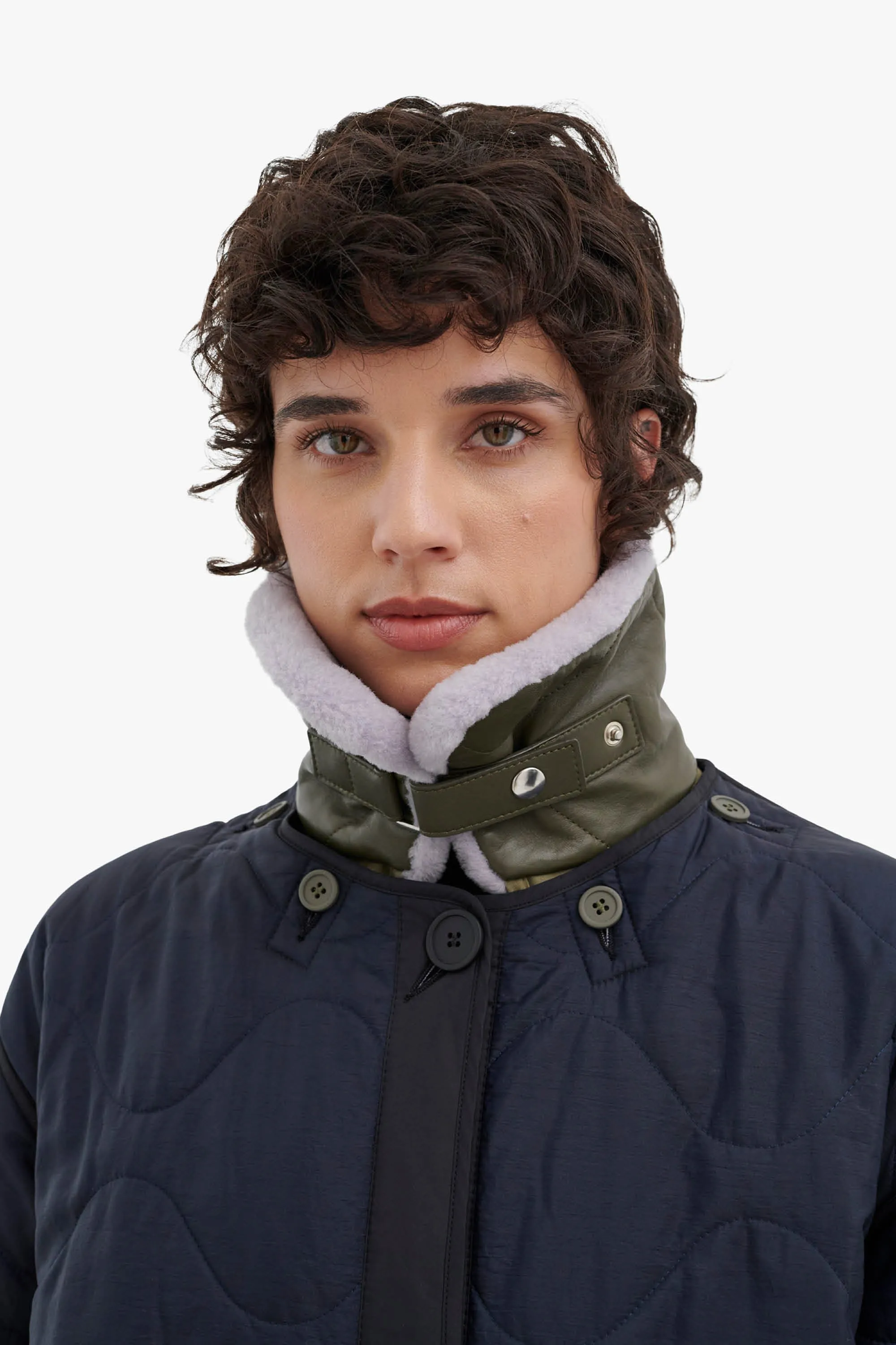 Aviator Collar - Heather / Dark Olive