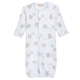 Baby Club Chic Converter Gown with Piping, Sleep Tight Bear Blue