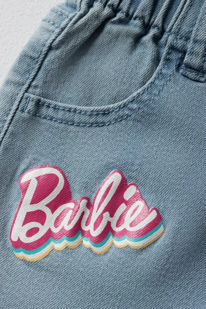 Barbie Denim Shorts Light Wash