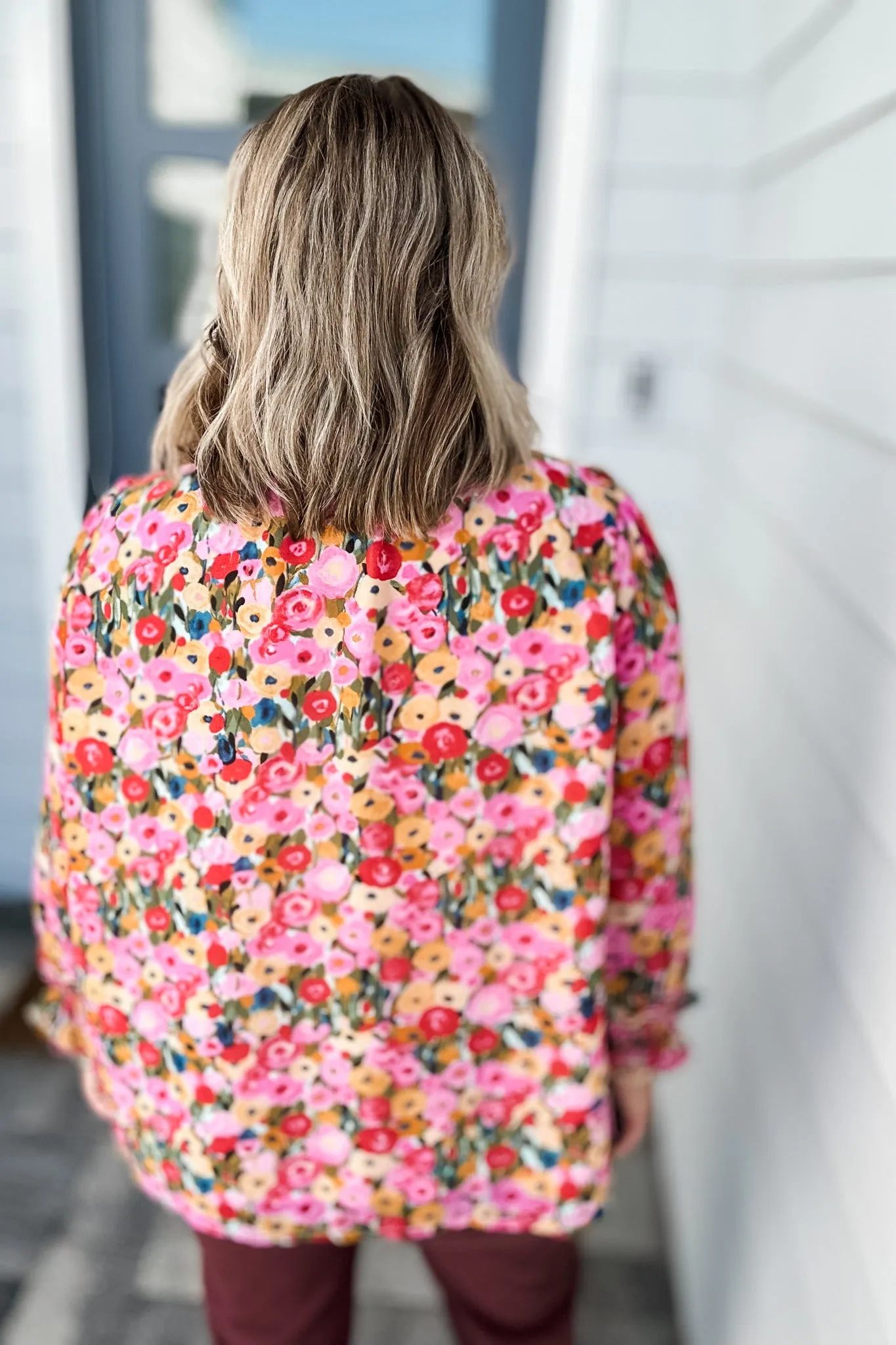 Berry Fall Floral Blouse