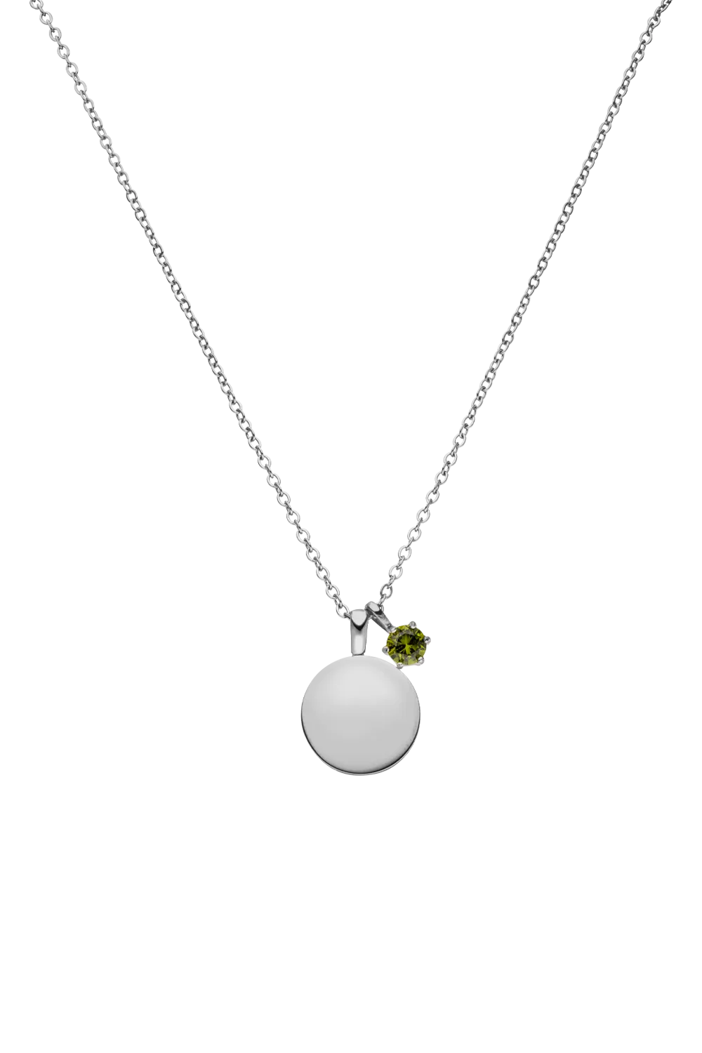 Birthstone August Necklace Silver
