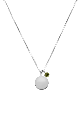 Birthstone August Necklace Silver