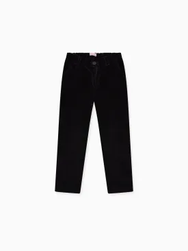 Black Elio Velvet Boy Trousers