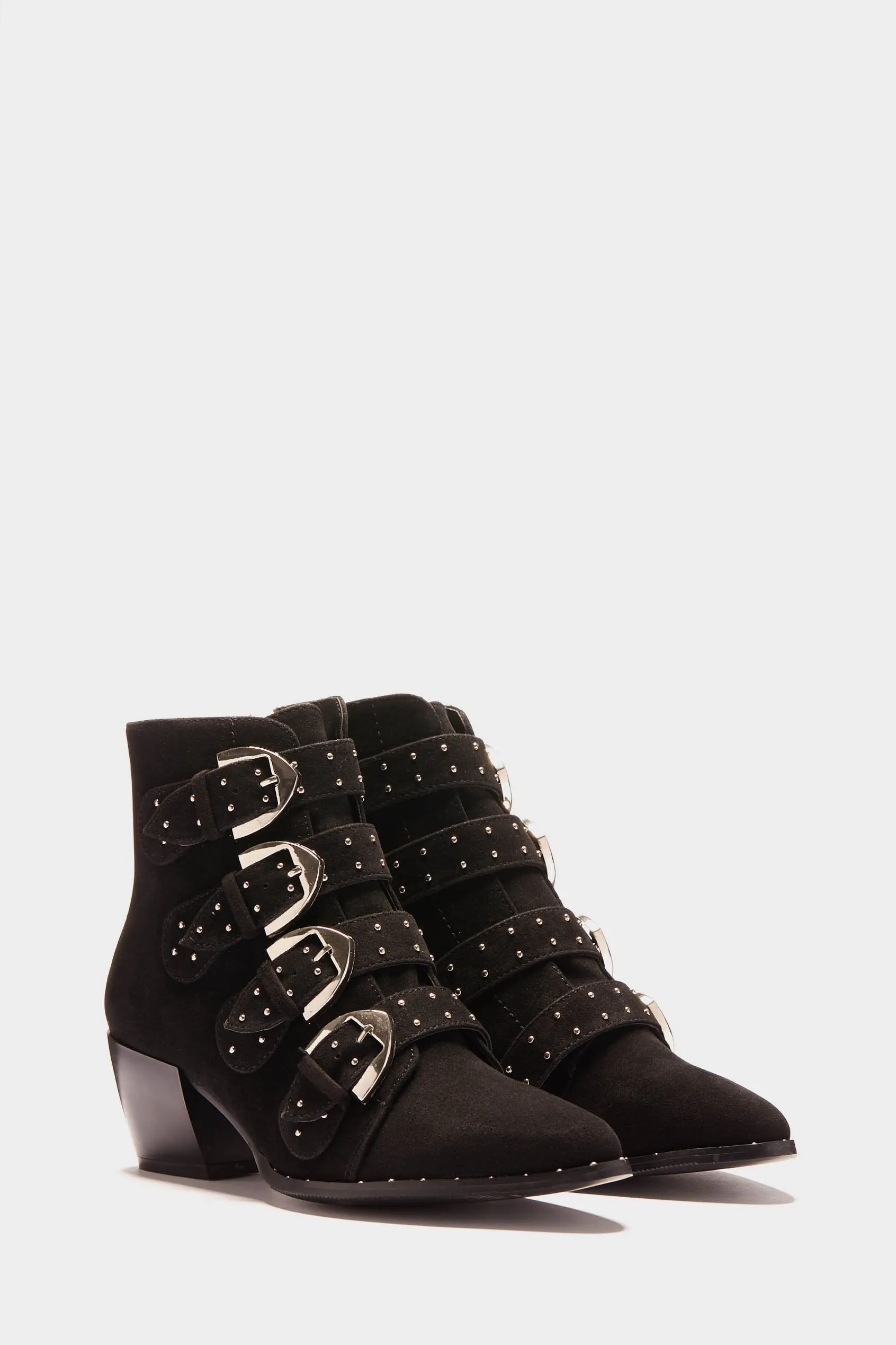 Black Four Buckle Boot