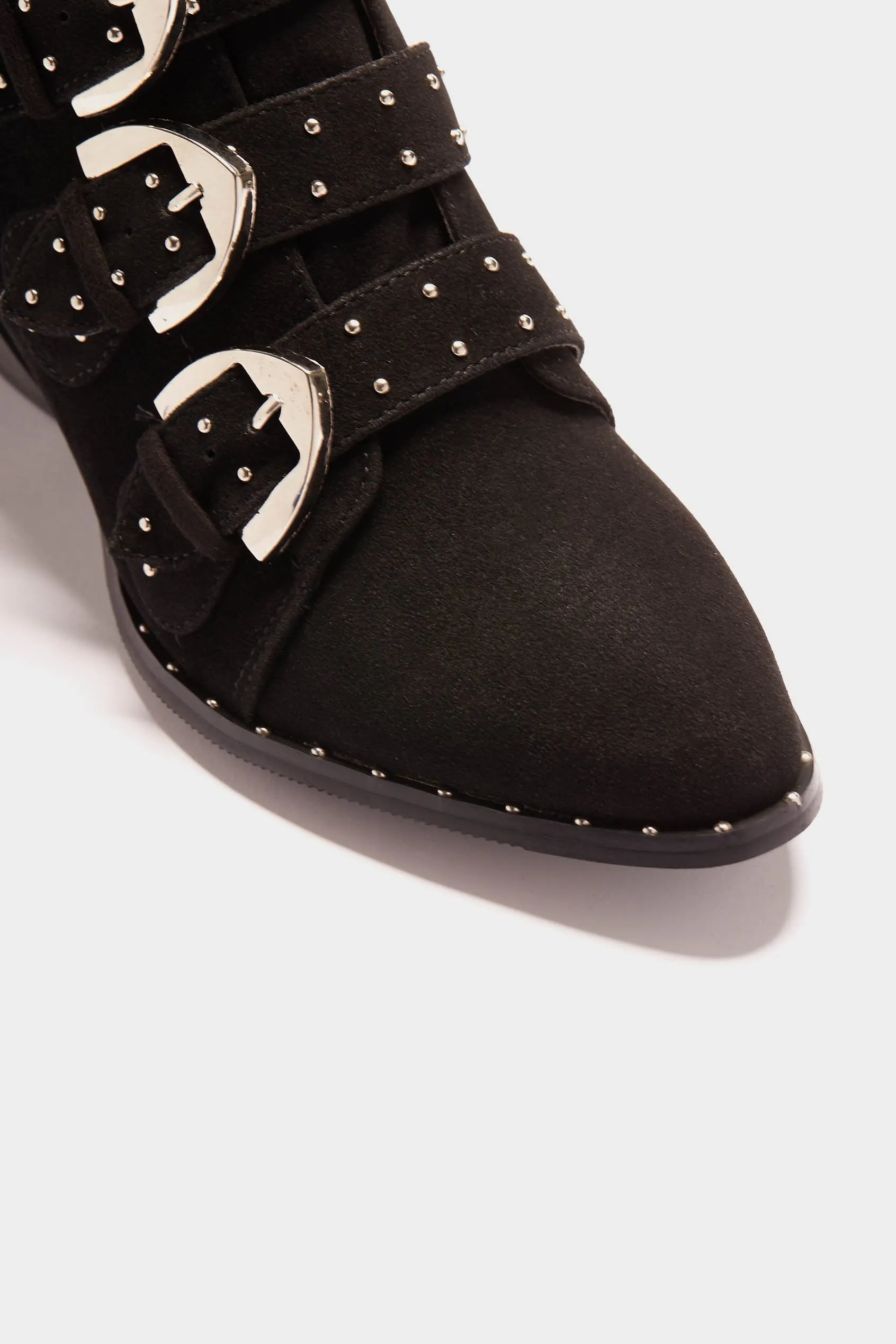 Black Four Buckle Boot