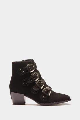 Black Four Buckle Boot