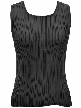Black Semi Sheer Top With Vertical Pleats Size Medium