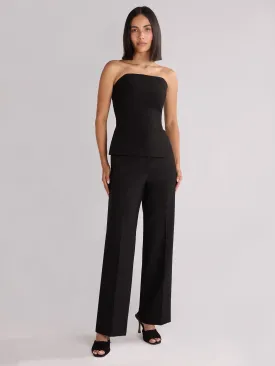 Black Straight Leg Trousers