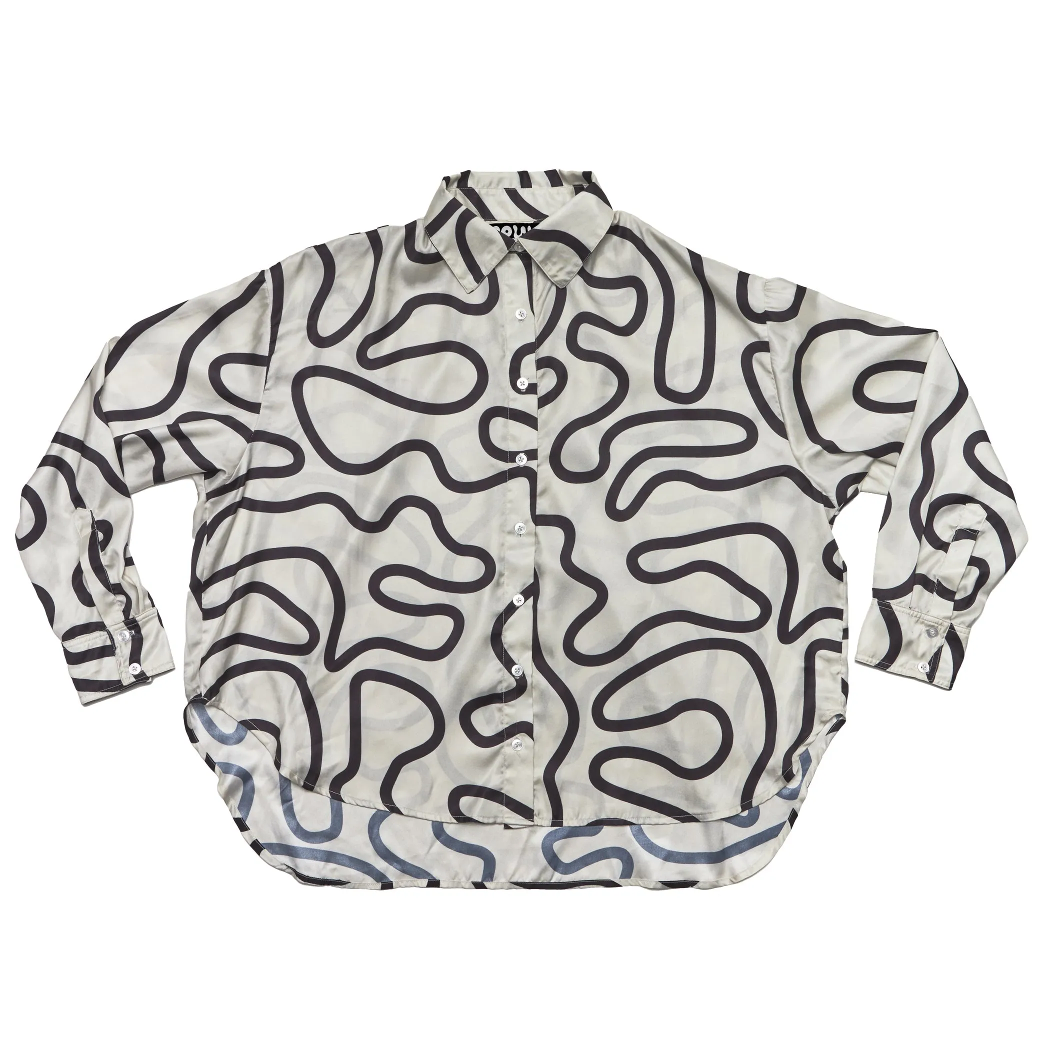 Blake Blouse - Black/Ivory Squiggle