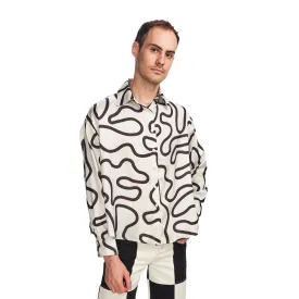 Blake Blouse - Black/Ivory Squiggle