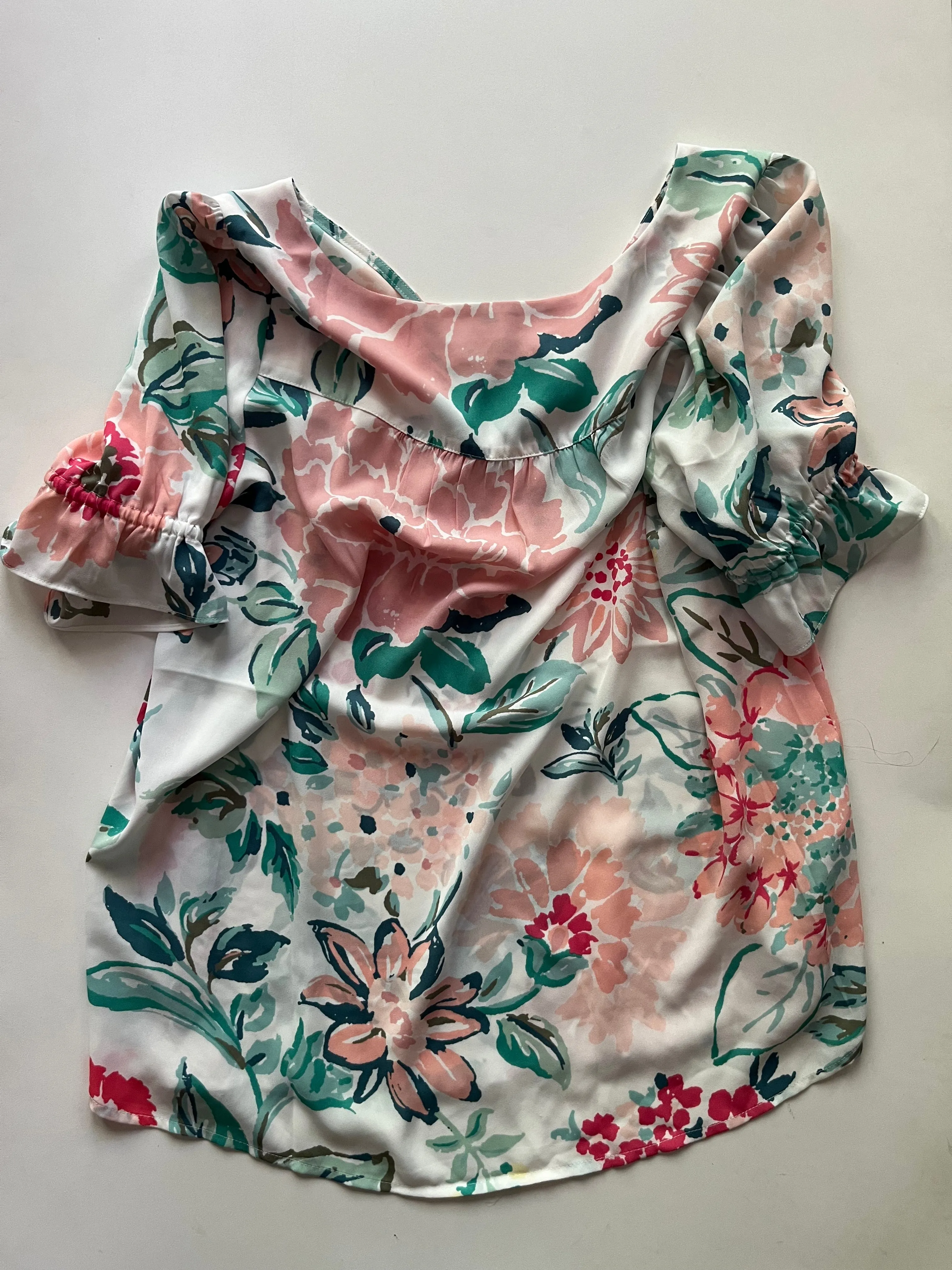 Blouse 3/4 Sleeve By Loft In Floral, Size: M
