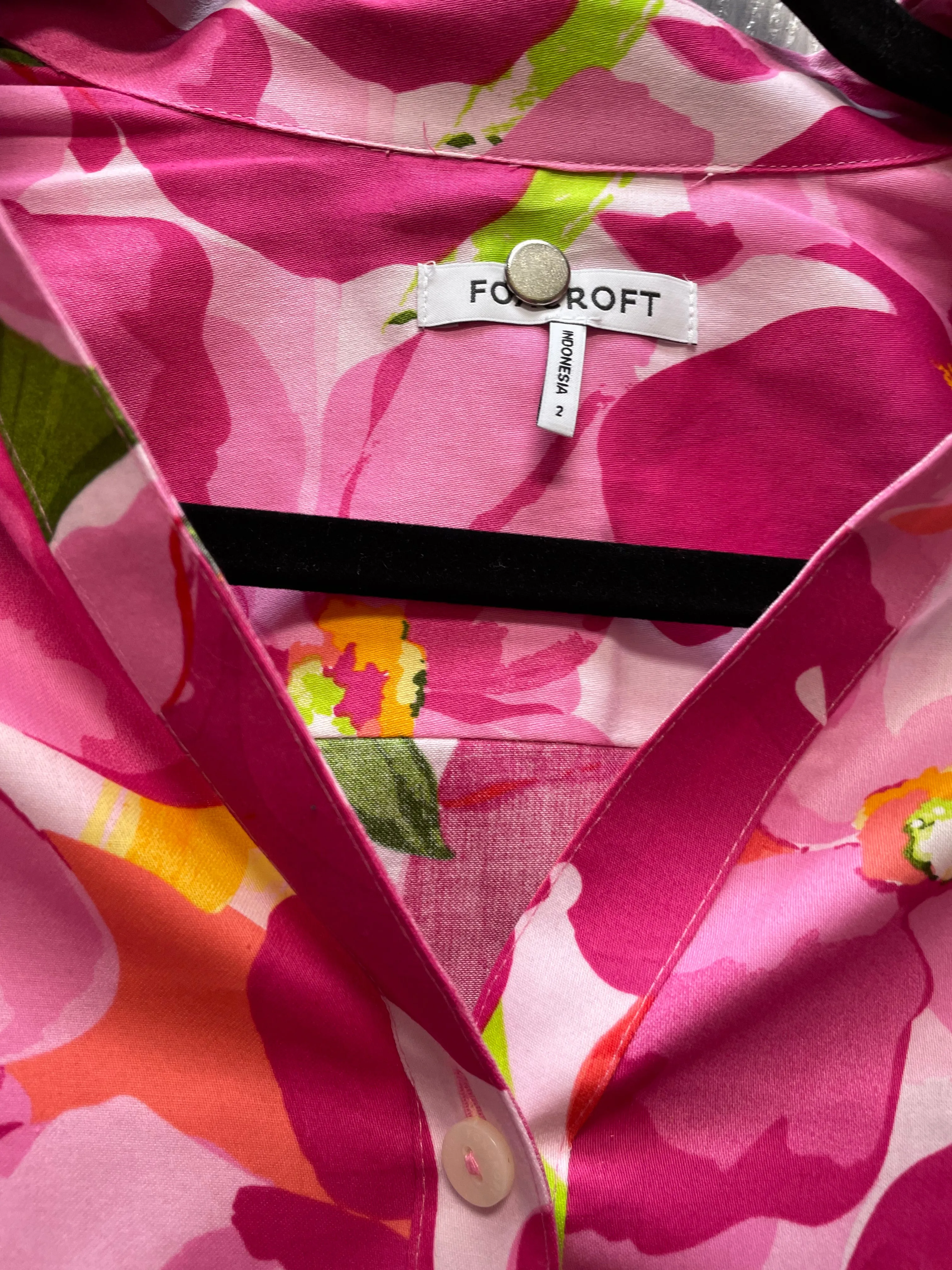 Blouse Long Sleeve By Foxcroft In Floral Print, Size: Xs