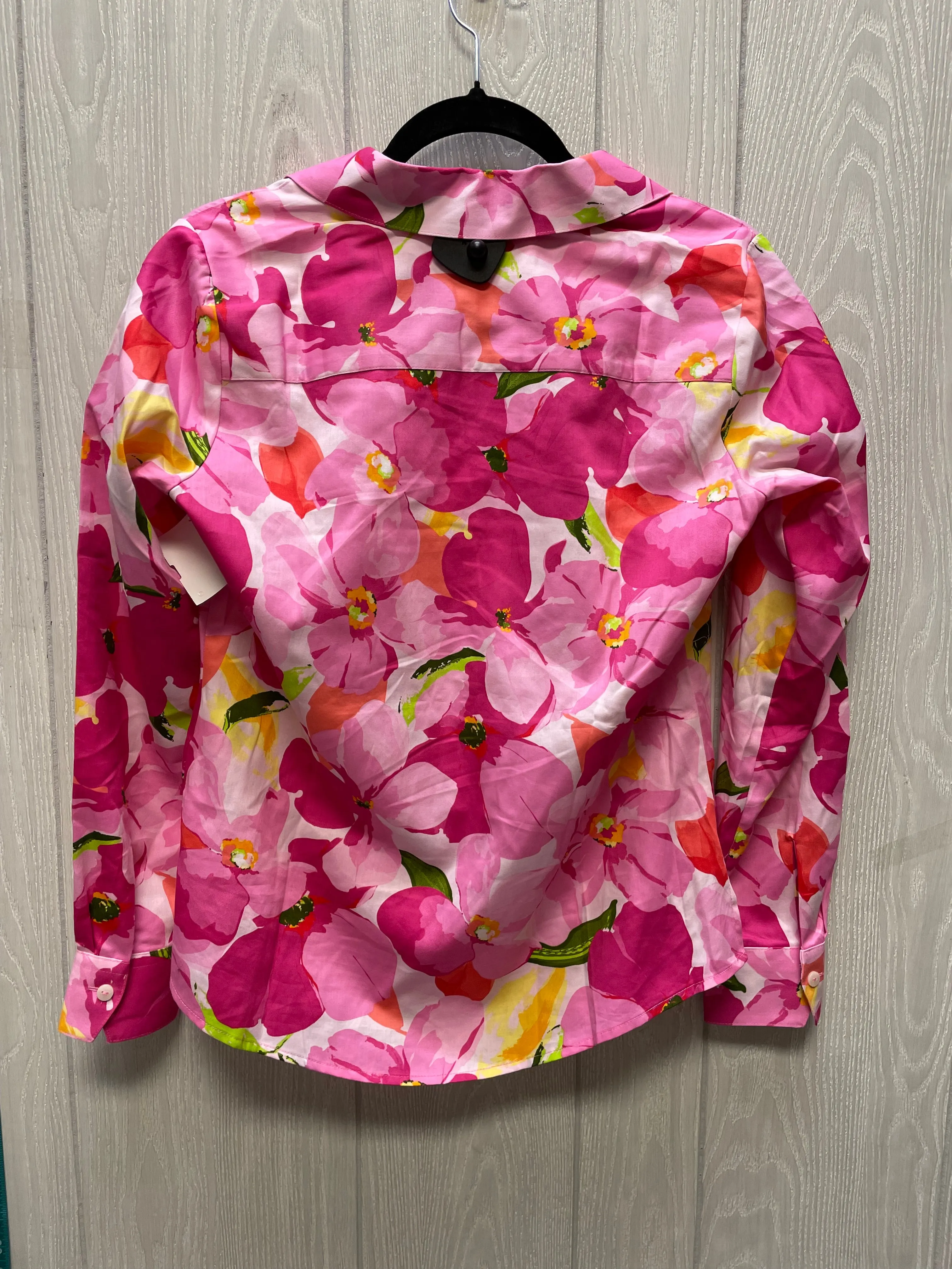 Blouse Long Sleeve By Foxcroft In Floral Print, Size: Xs