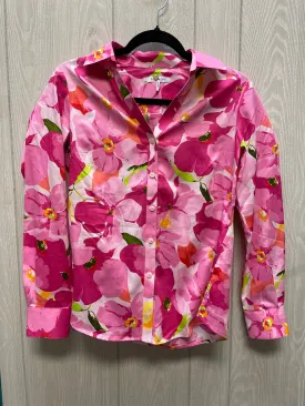 Blouse Long Sleeve By Foxcroft In Floral Print, Size: Xs
