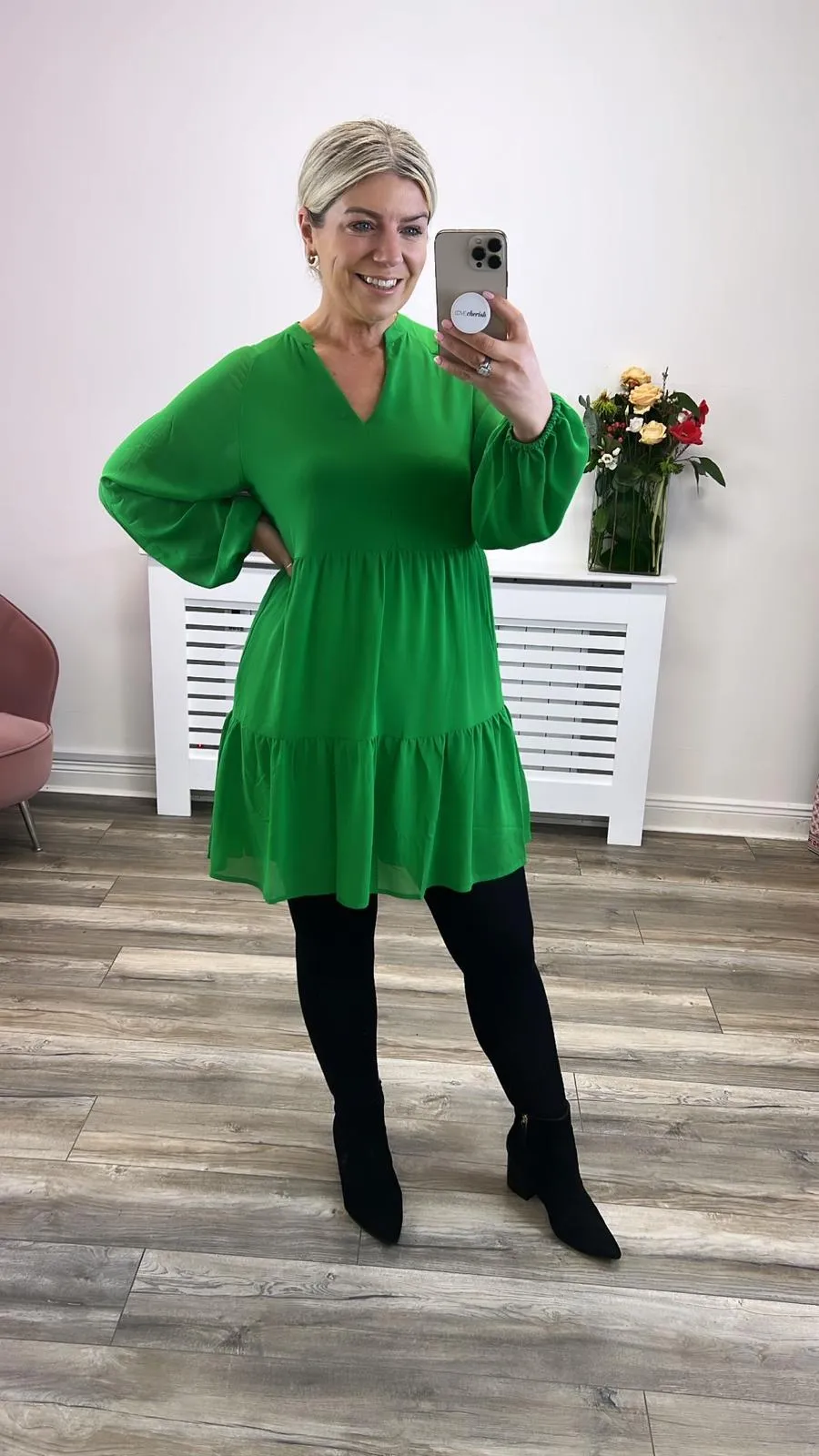 Braylon Smock Dress (Fern Green/COL)