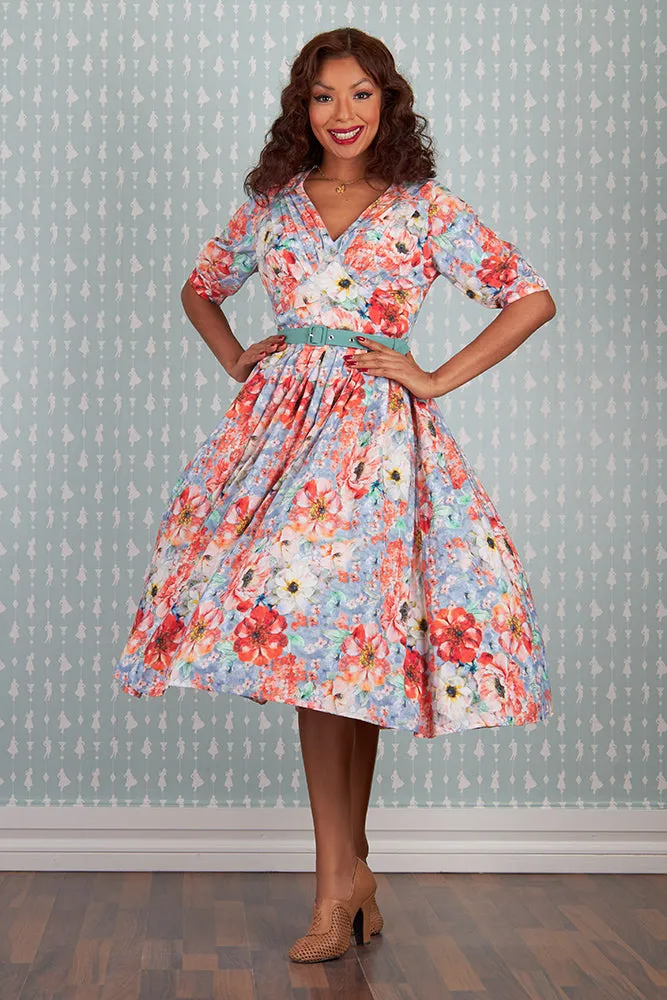 Bronge-Rose Floral Dress by Miss Candyfloss