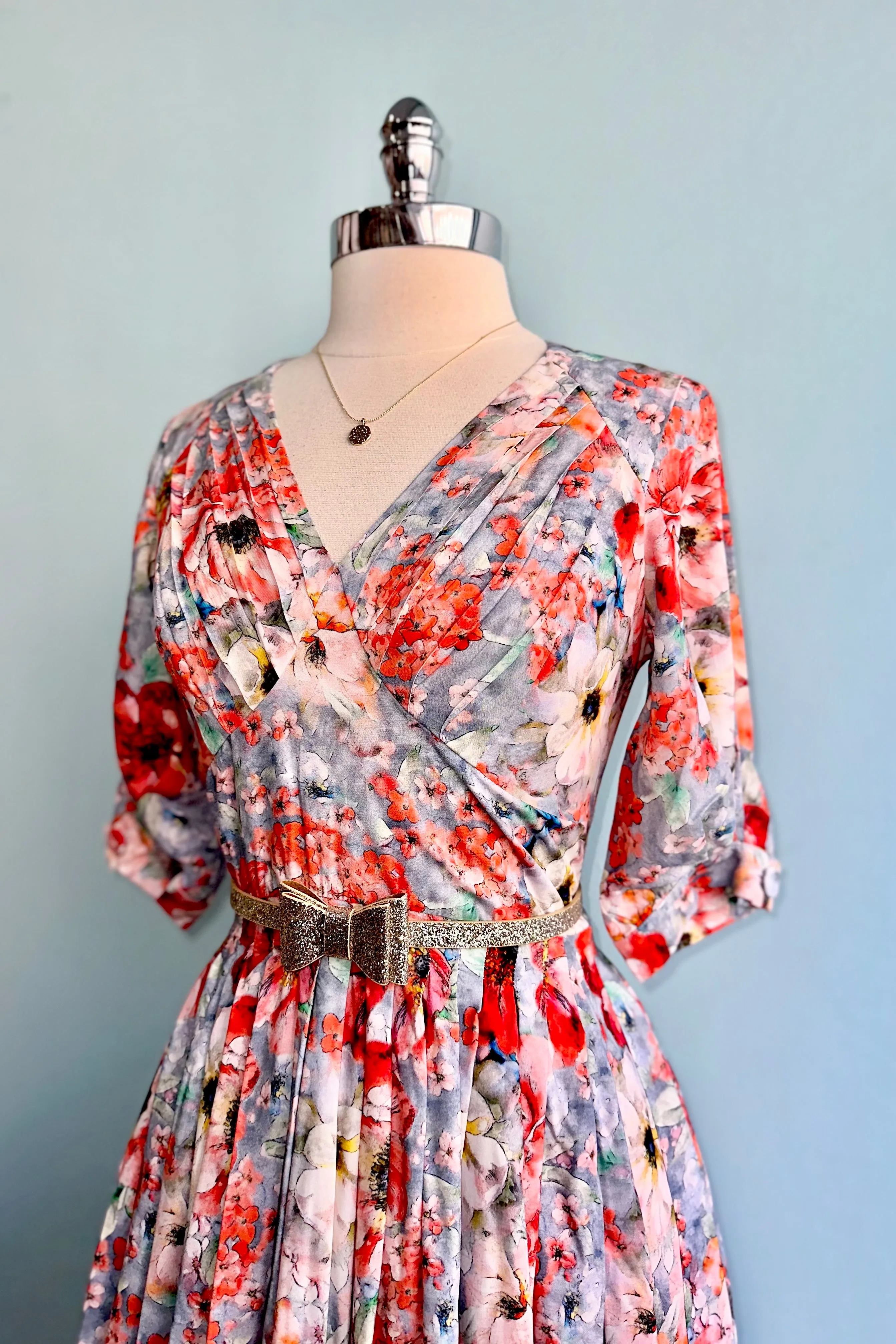 Bronge-Rose Floral Dress by Miss Candyfloss