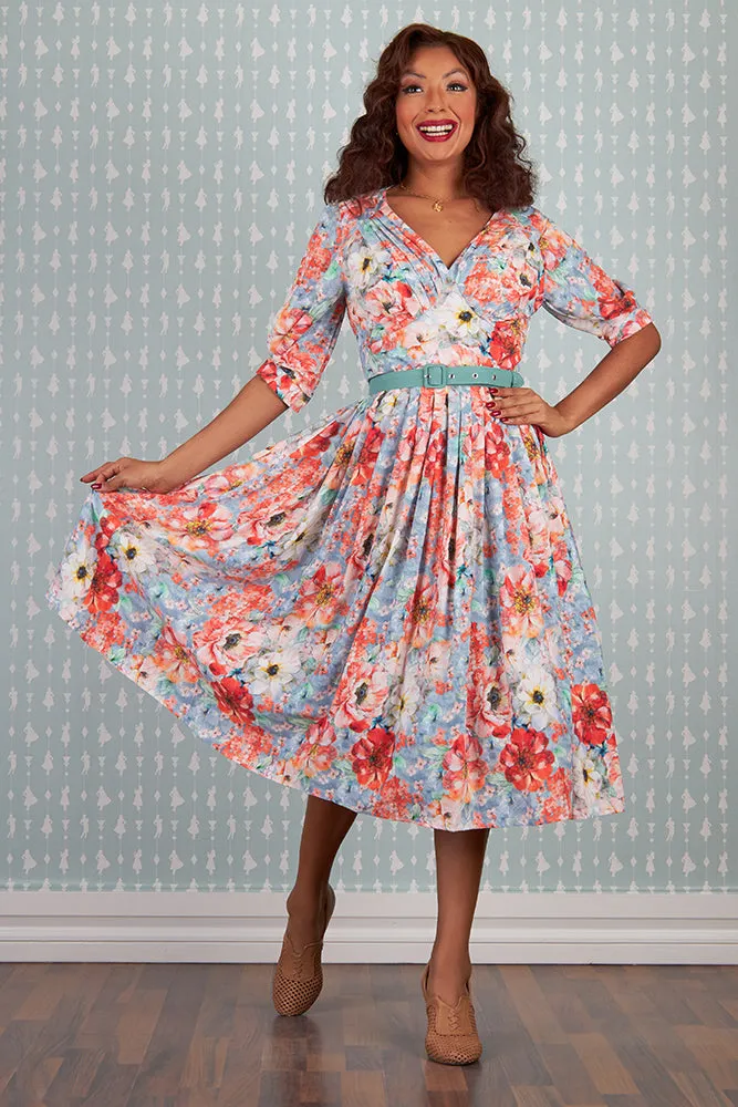 Bronge-Rose Floral Dress by Miss Candyfloss