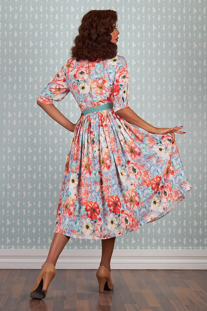 Bronge-Rose Floral Dress by Miss Candyfloss