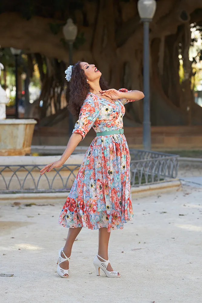 Bronge-Rose Floral Dress by Miss Candyfloss