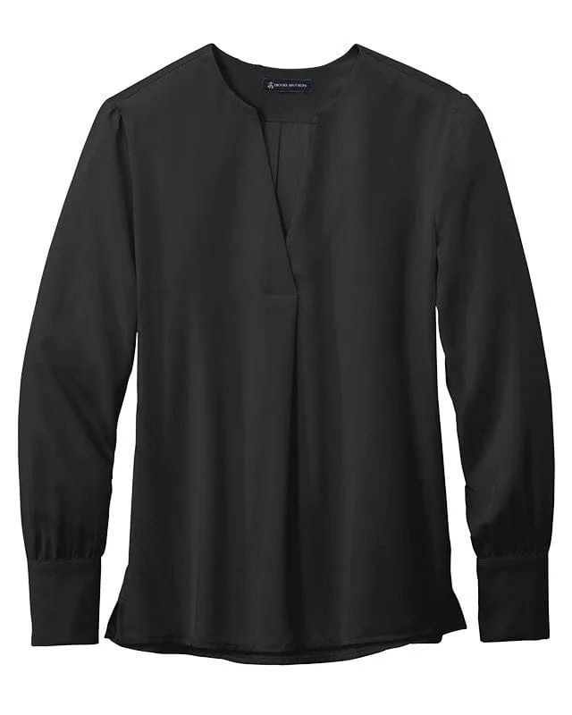 Brooks Brothers - Women's Open-Neck Satin Blouse