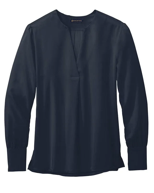 Brooks Brothers - Women's Open-Neck Satin Blouse