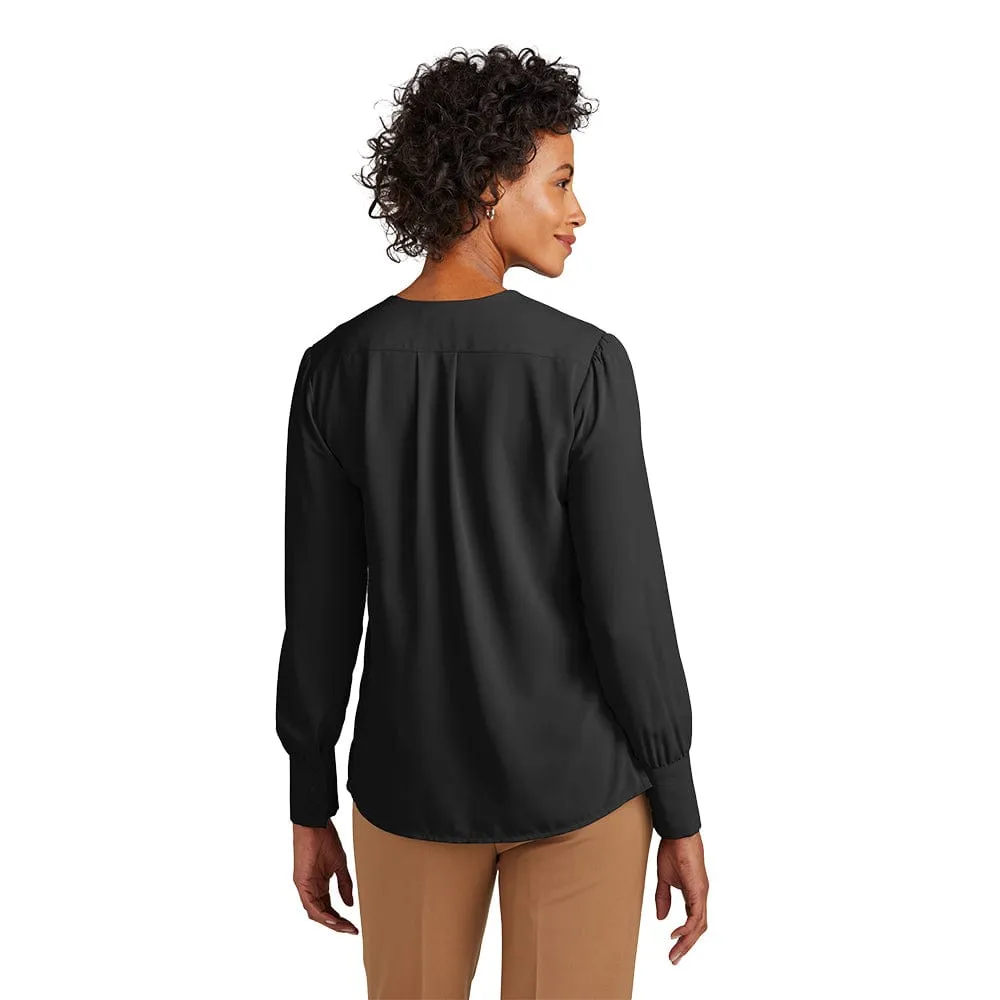 Brooks Brothers - Women's Open-Neck Satin Blouse