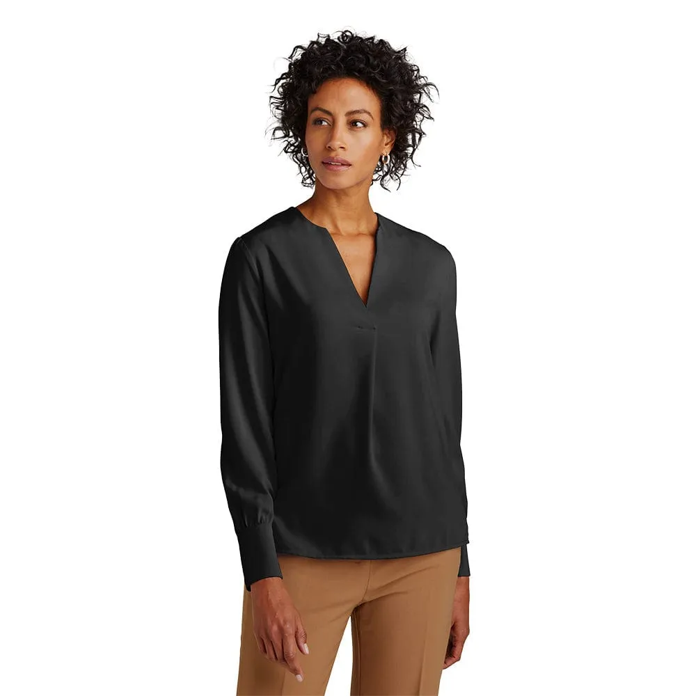 Brooks Brothers - Women's Open-Neck Satin Blouse
